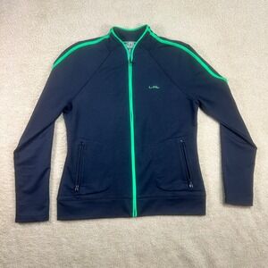 L RL Ralph Lauren Active‎ Full Zip Jacket Navy Green Women's Size Medium